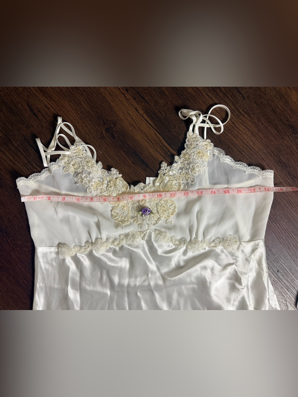 Vintage 1990’s Women's Lace-Trim Slip Dress - Picture 6 of 8
